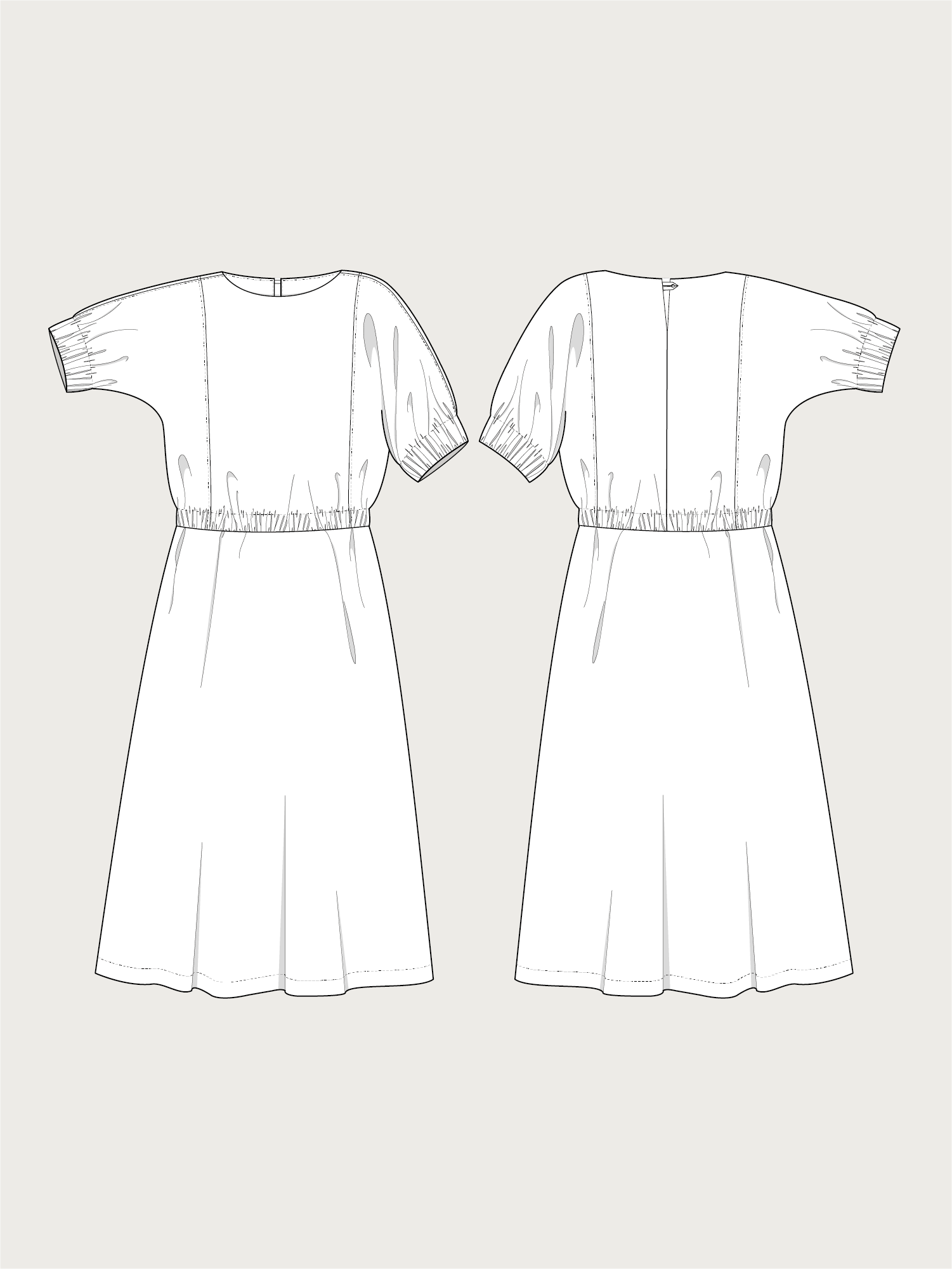 Modern midi dress sewing pattern– The Assembly Line shop