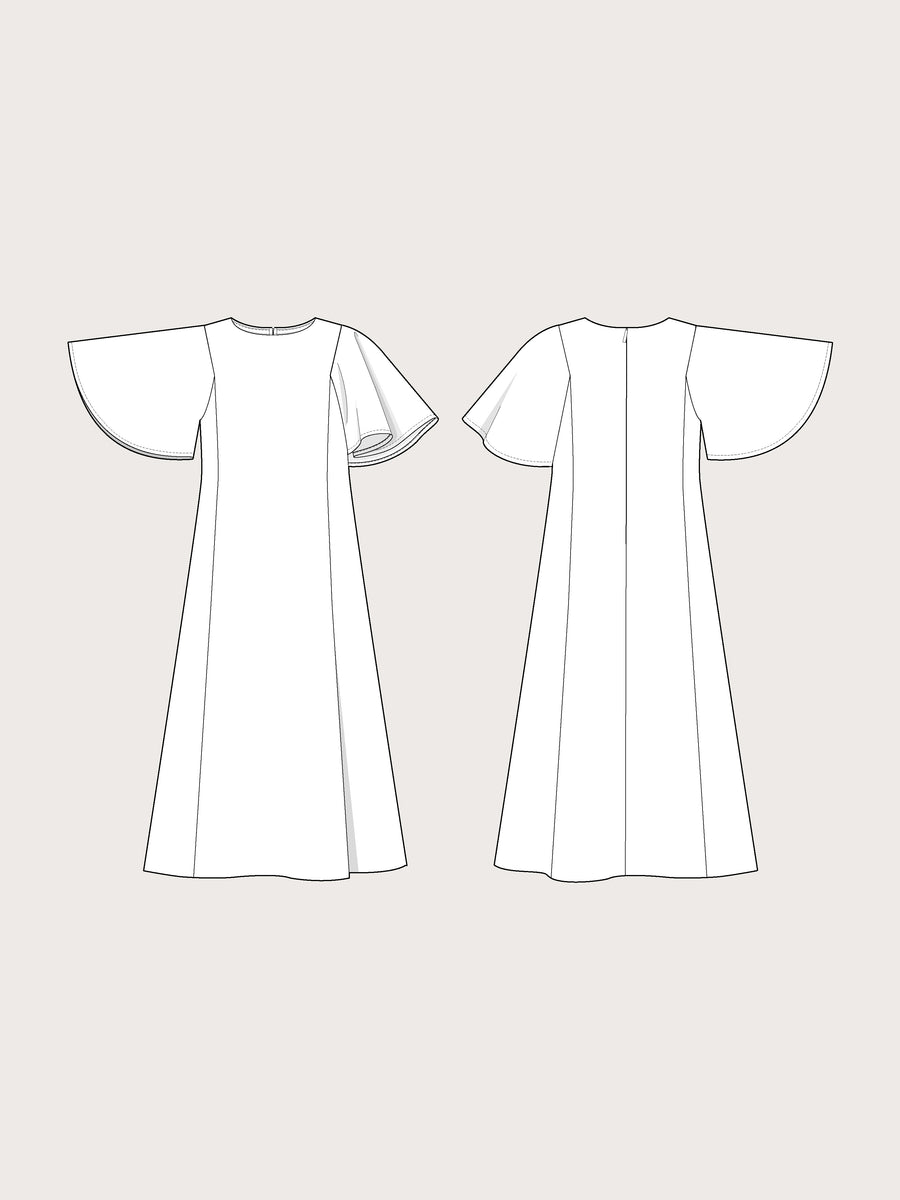 long sleeve dress outline Flutter Pattern F25D1 SKILL LEVEL Sexy Black Dress - Size:2 (Pre-Order - Ships Early September)