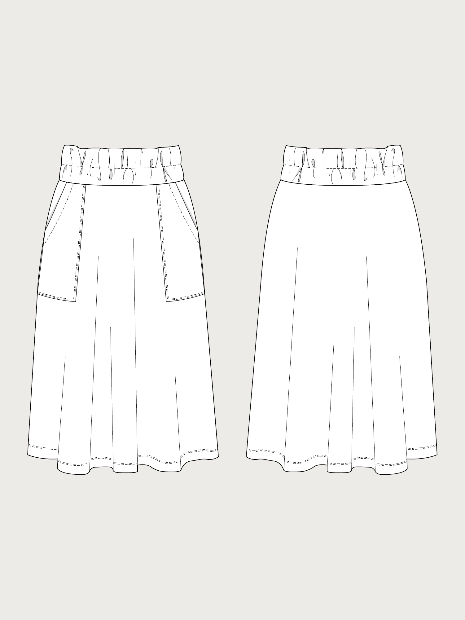 ELASTIC WAIST MAXI SKIRT PATTERN The Assembly Line shop