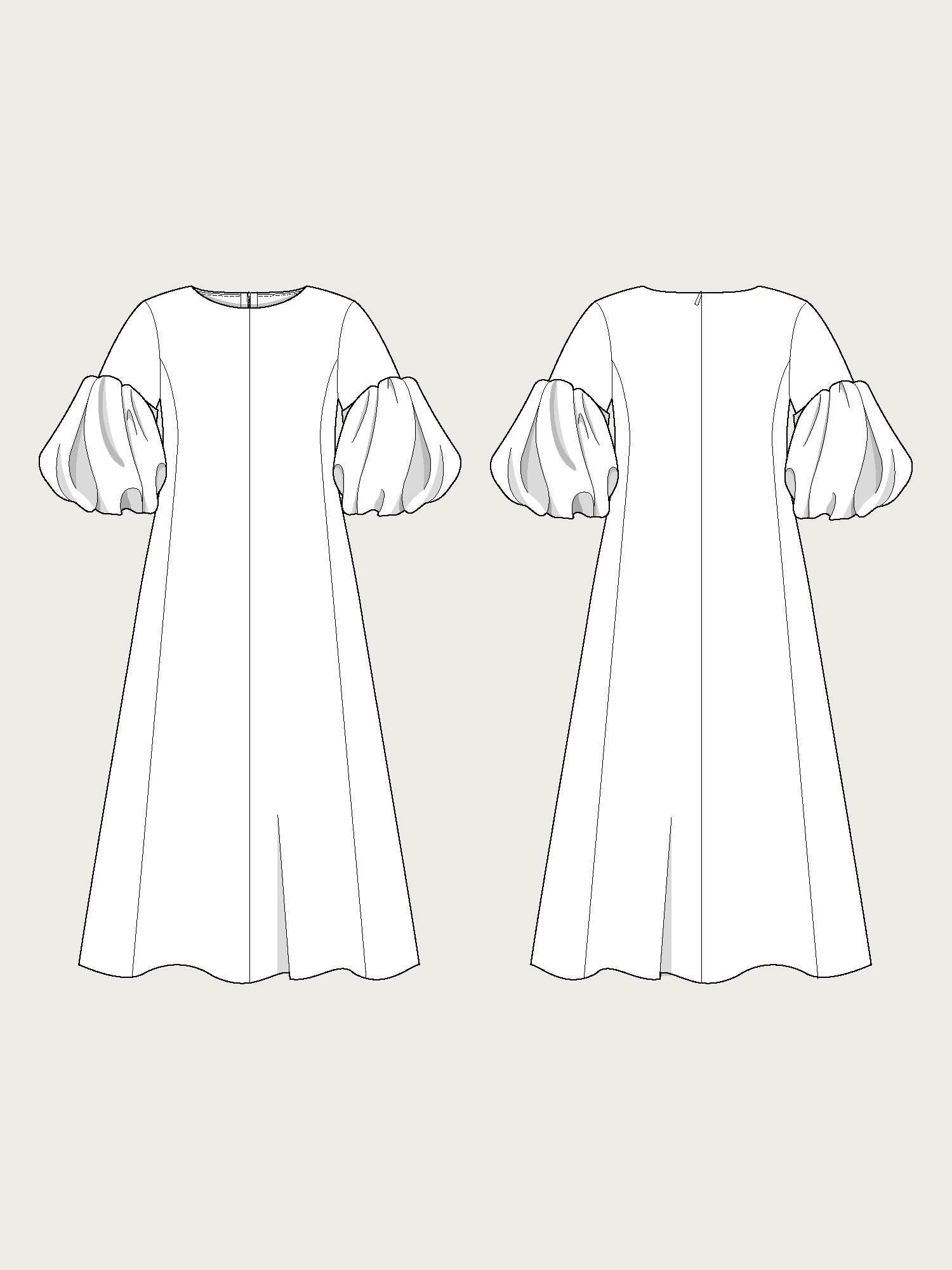 Modern midi dress sewing pattern– The Assembly Line shop