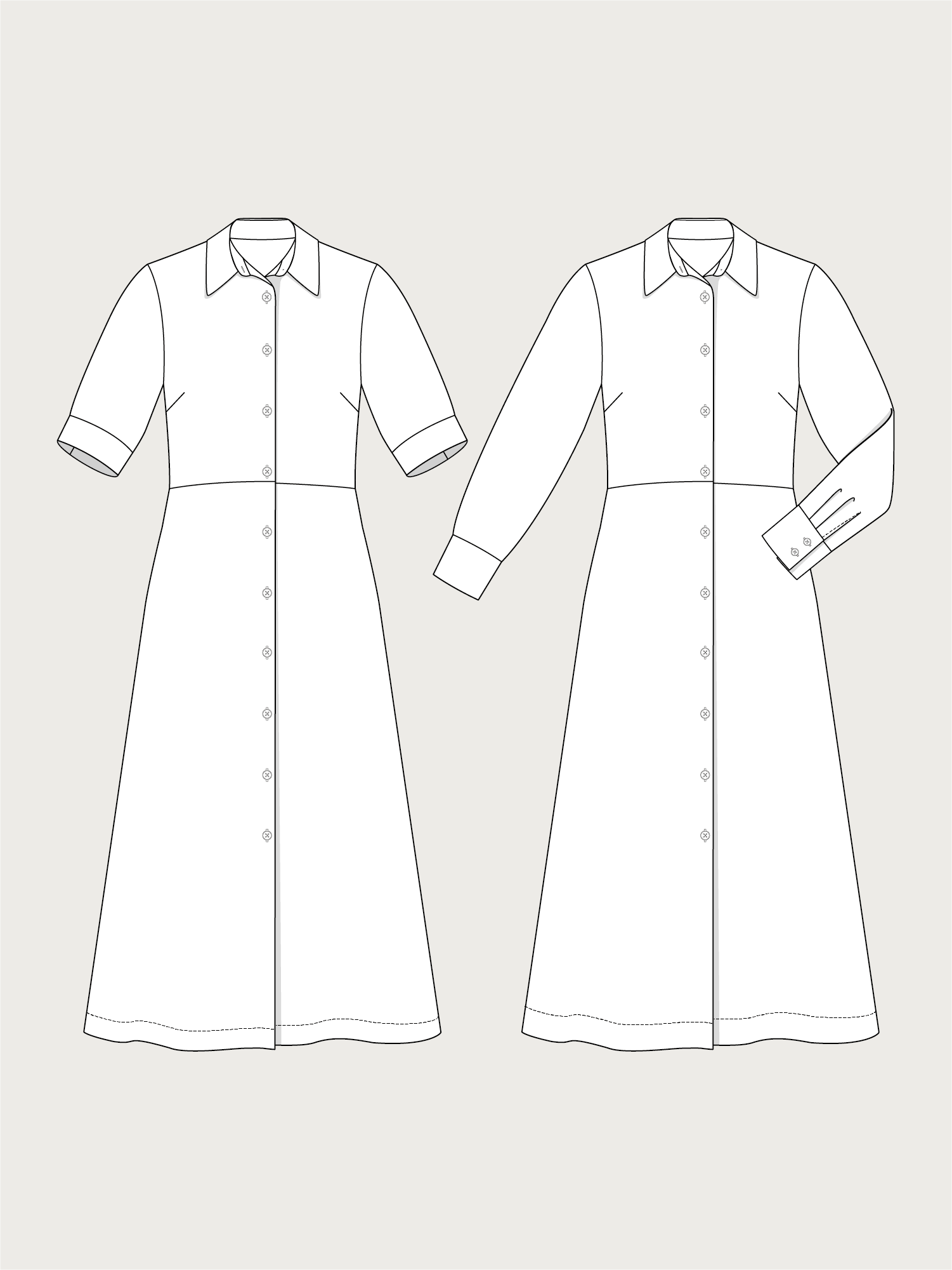 Modern midi dress sewing pattern– The Assembly Line shop