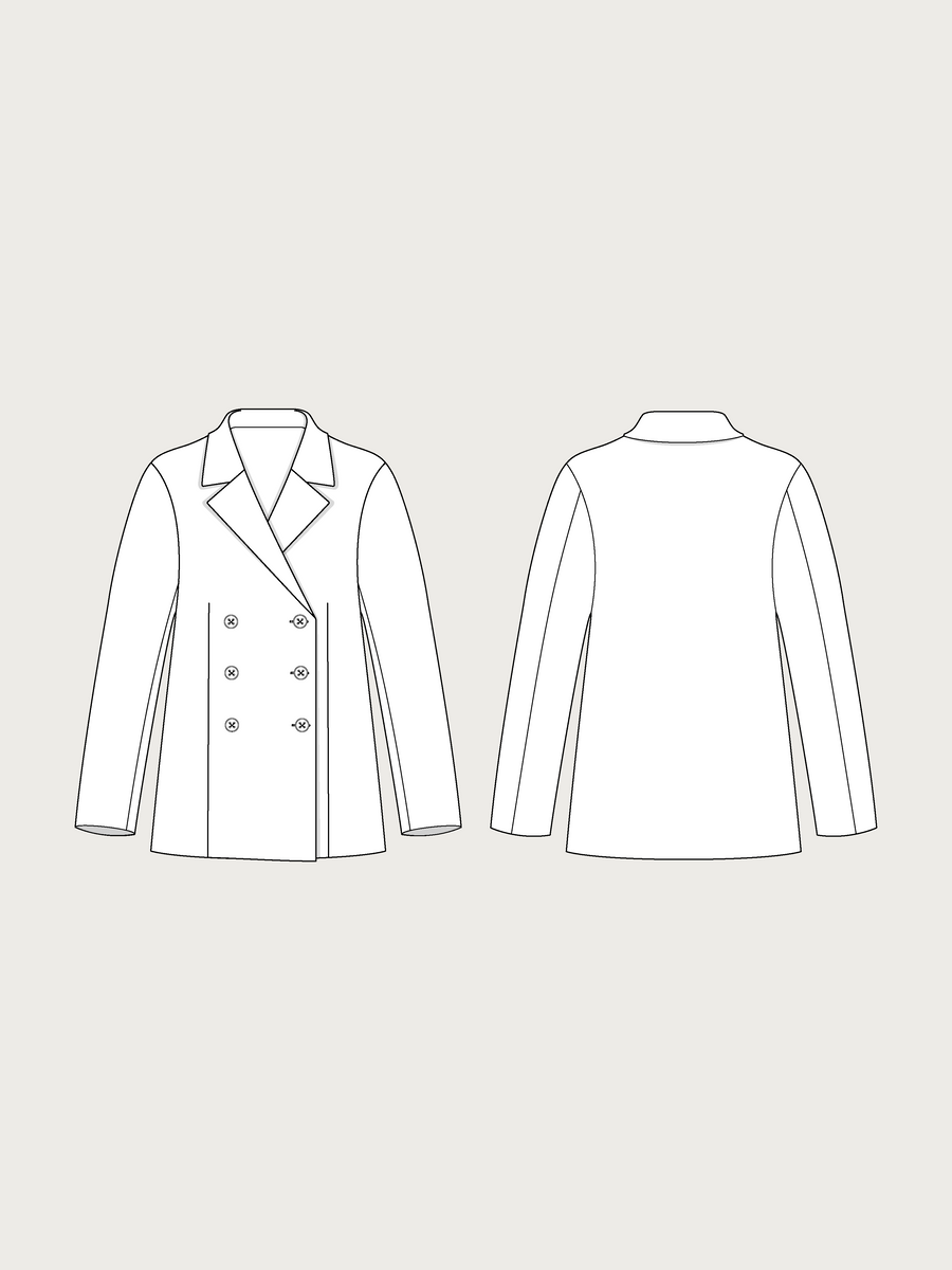 DOUBLE-BREASTED JACKET SEWING PATTERN– The Assembly Line shop