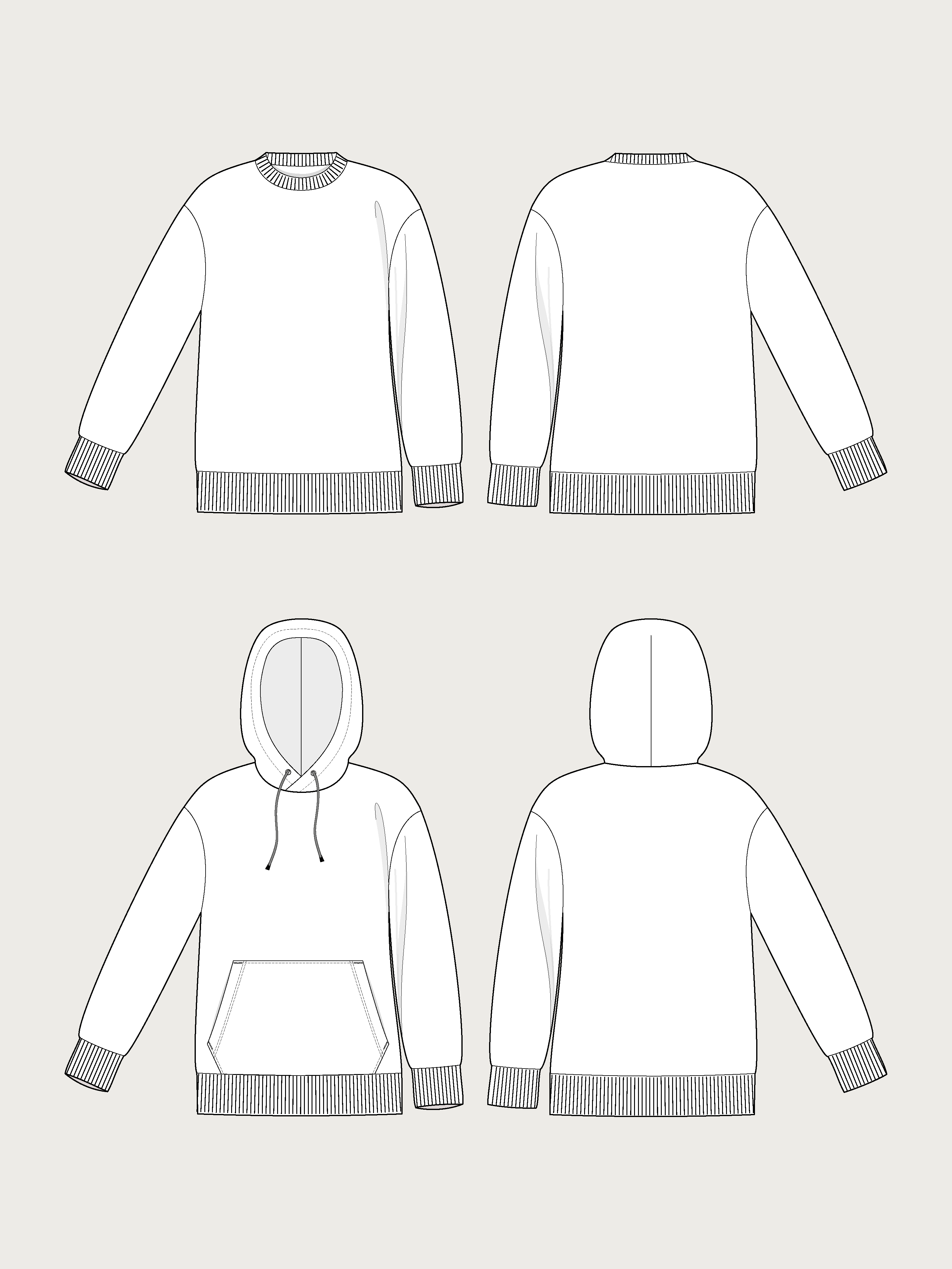 CLASSIC SWEATSHIRT SEWING PATTERN– The Assembly Line shop