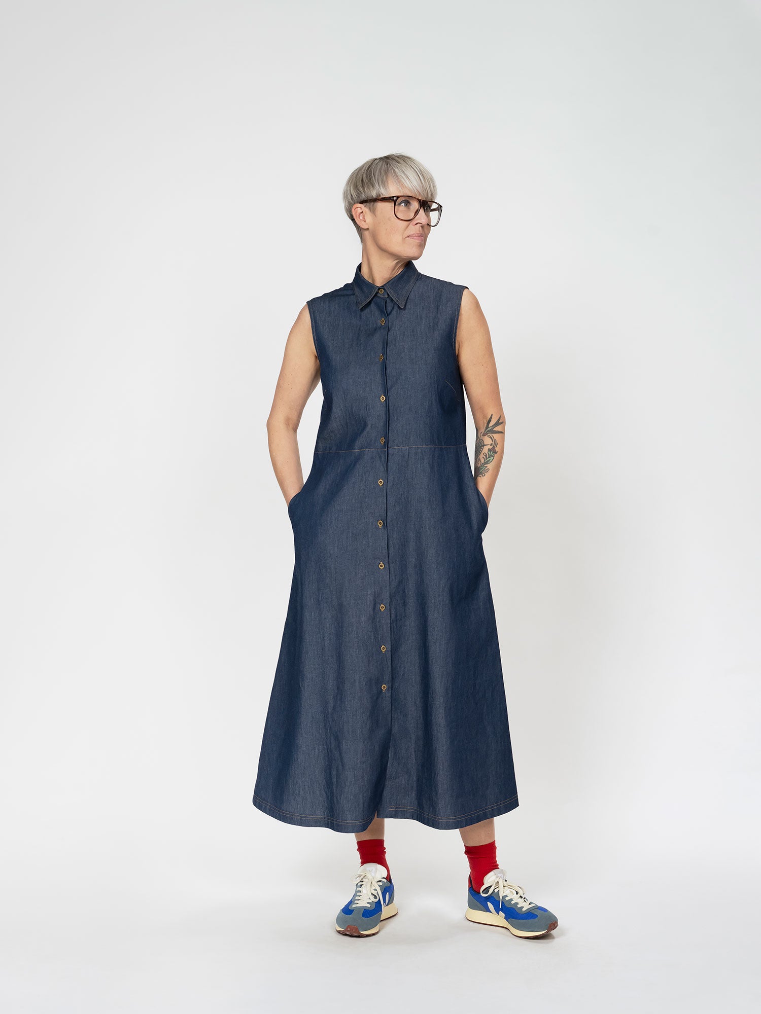 Modern midi dress sewing pattern– The Assembly Line shop